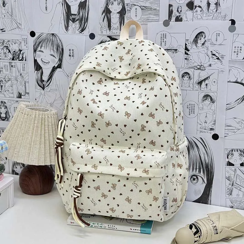 Lässiger Schulrucksack aus gemustertem Stoff