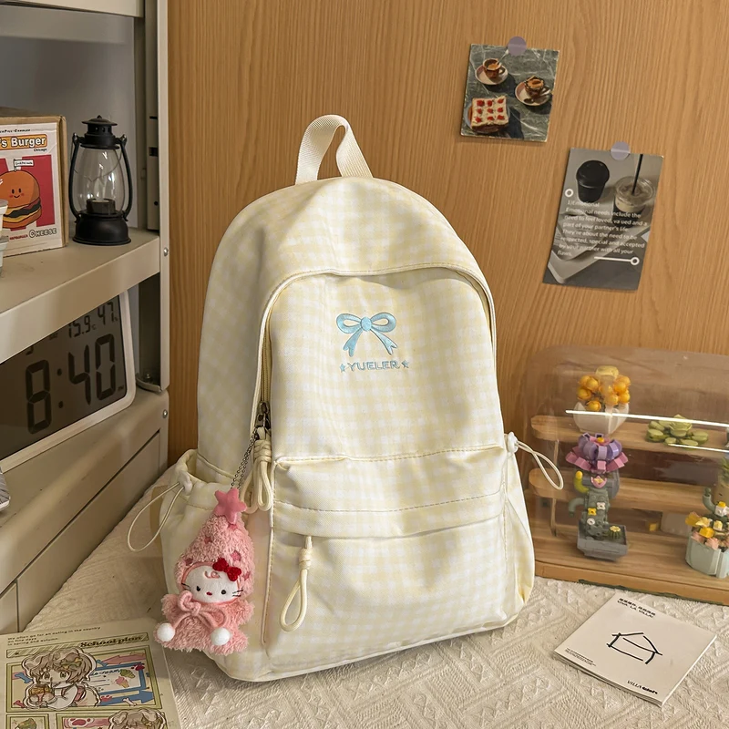 Niedlicher Mini-Schulrucksack mit Karomuster