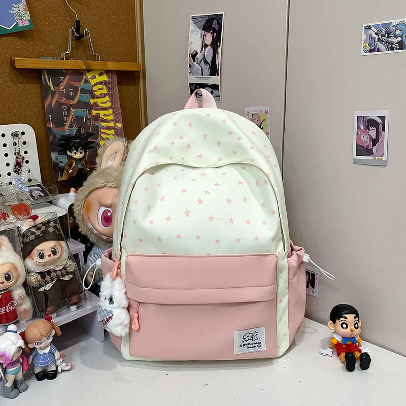 Leichter Schulrucksack mit Sternenmuster