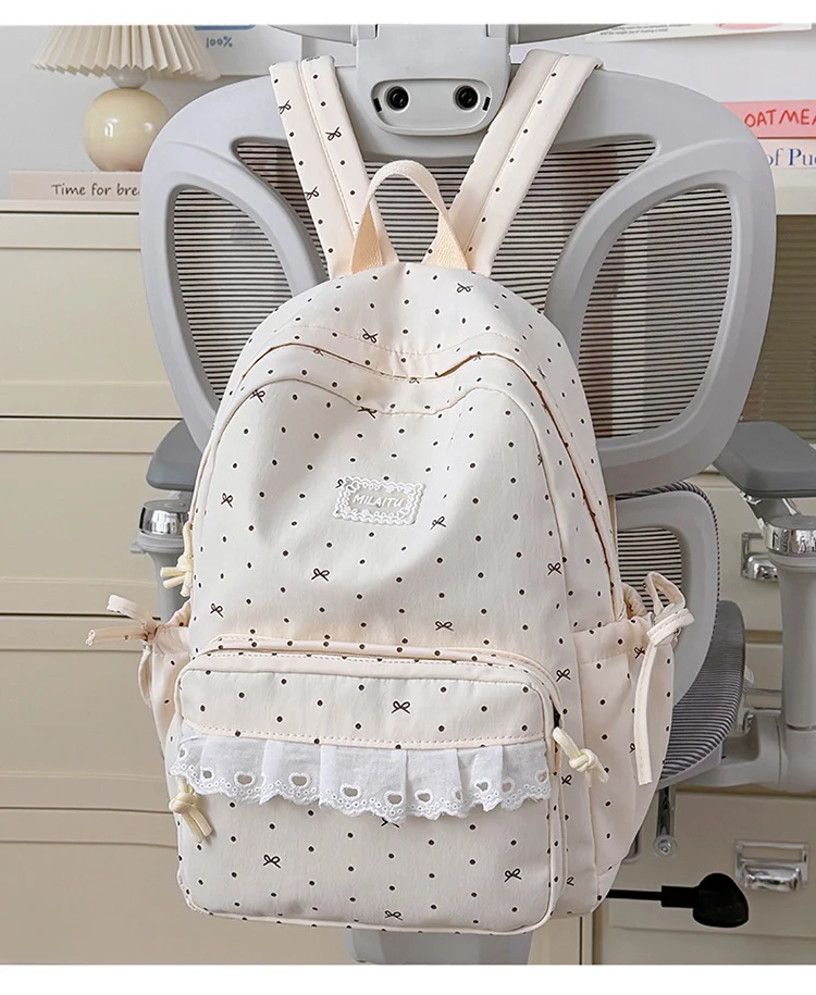 Charmanter Designer-Schulrucksack mit Tupfen