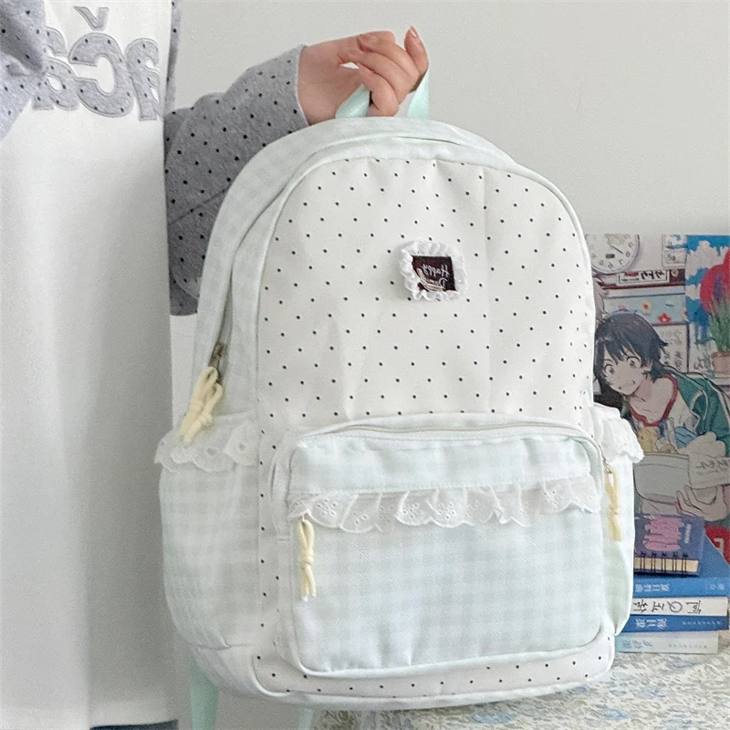 Charmanter Vichy-Schulrucksack