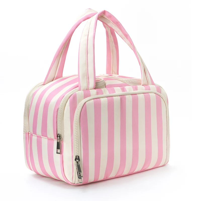 Kosmetiktasche mit stilvollem Streifenmuster Skanto