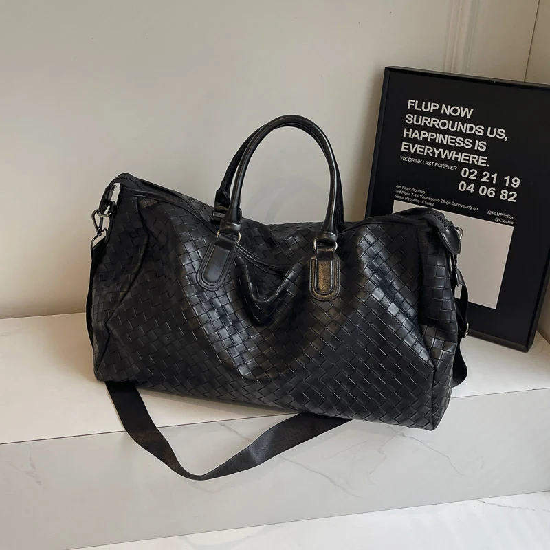 Handgefertigte Reisetasche aus geflochtenem Leder Skanto