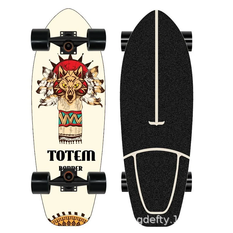 Skateboard Skanto mit künstlerischem Löwen-Design
