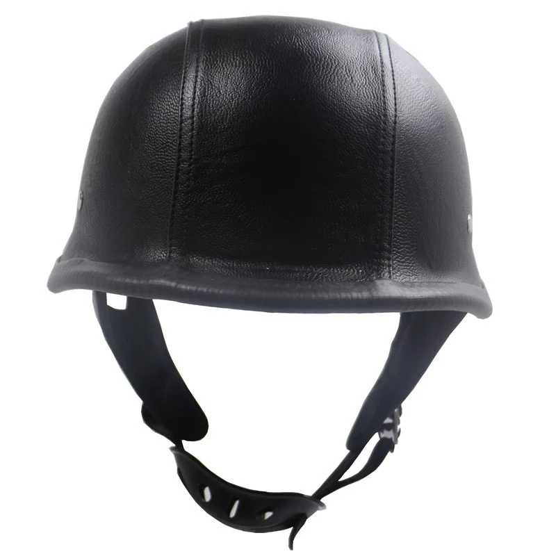 Klassischer Leder-Motorradhelm Skanto