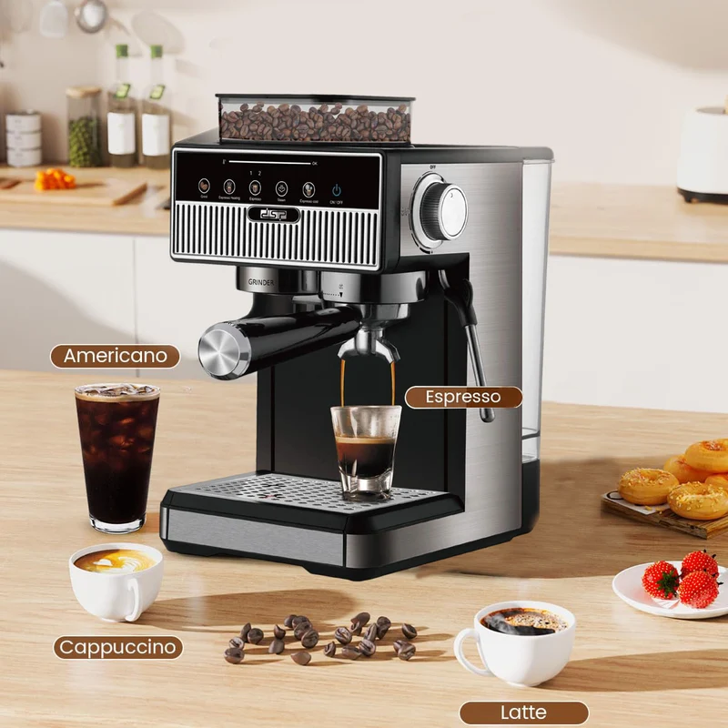 Espressomaschine mit integriertem Mahlwerk und präzisen Temperatureinstellungen Skanto