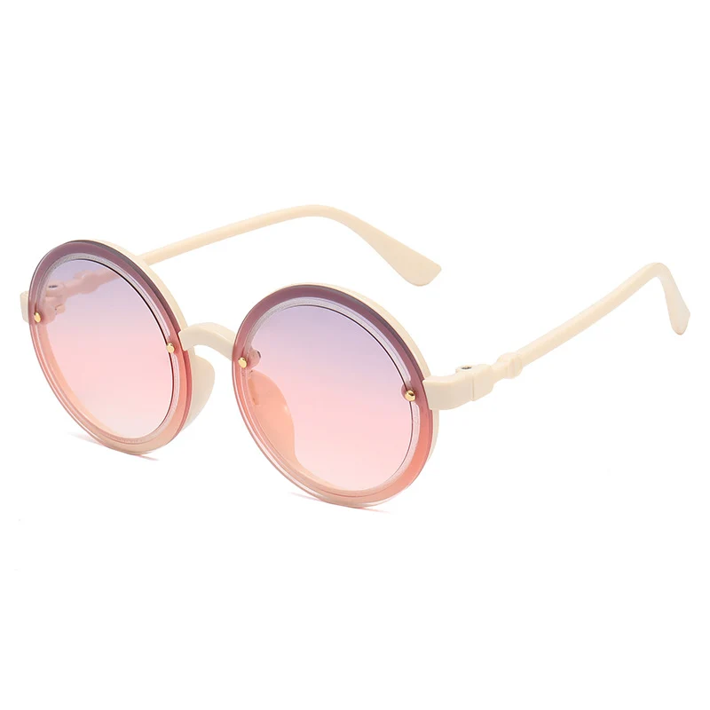 Runde Damen-Sonnenbrille mit transparentem Rahmen Skanto