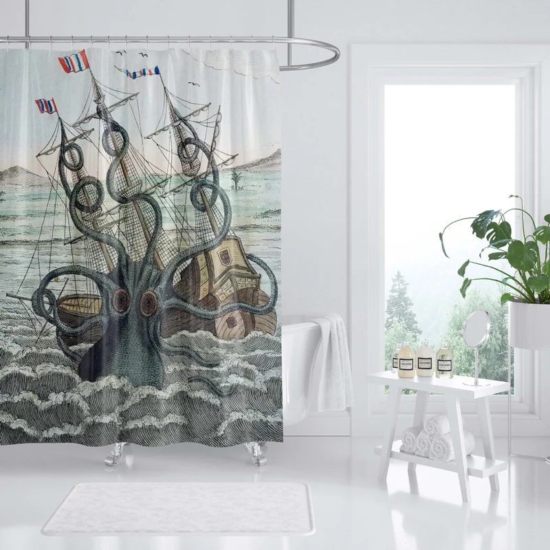 Duschvorhang Skanto mit Ozean-Kunstmotiv