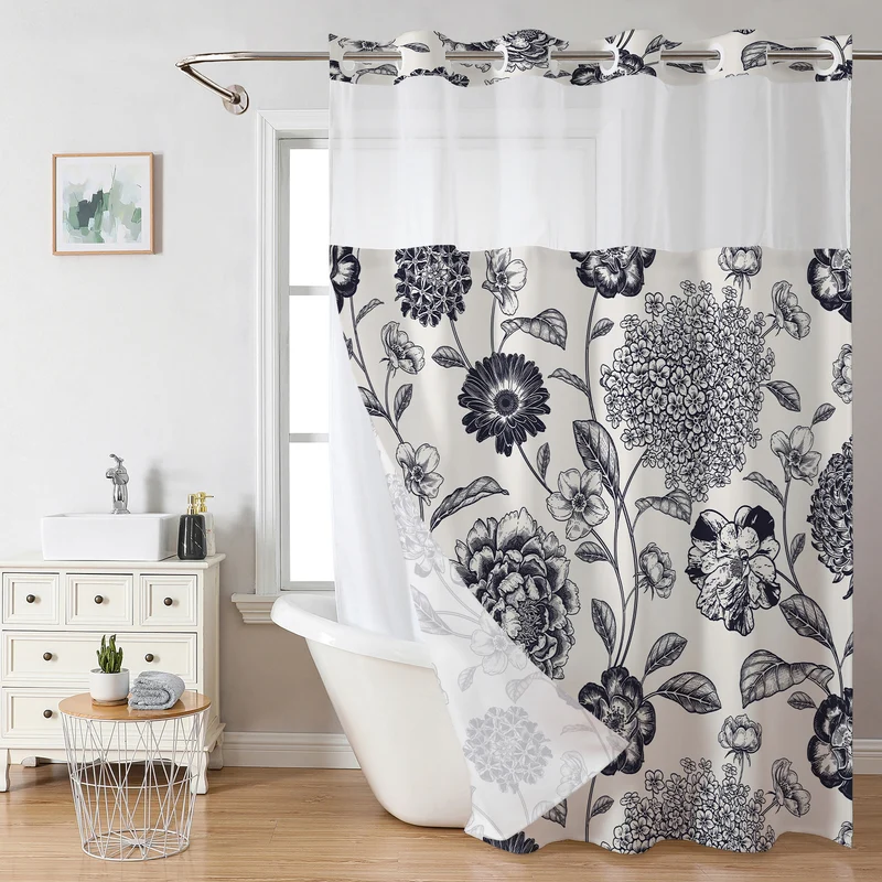 Duschvorhang Skanto mit Blumenmuster