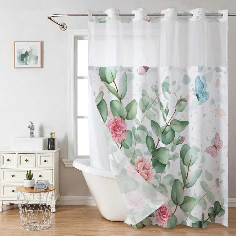 Duschvorhang mit botanischem Blumenmuster Skanto