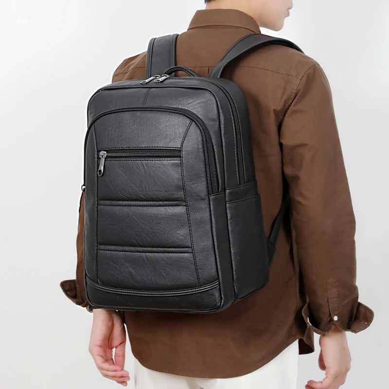 Eleganter Rucksack aus strapazierfähigem Kunstleder mit smartem Fächersystem Skanto