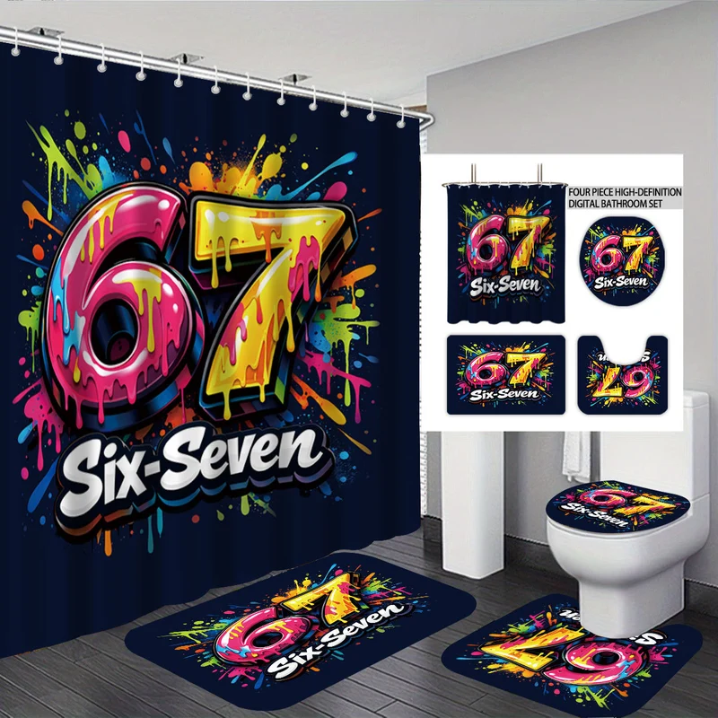 Digitales Badezimmer-Set im Feuerbeißer-Design Skanto