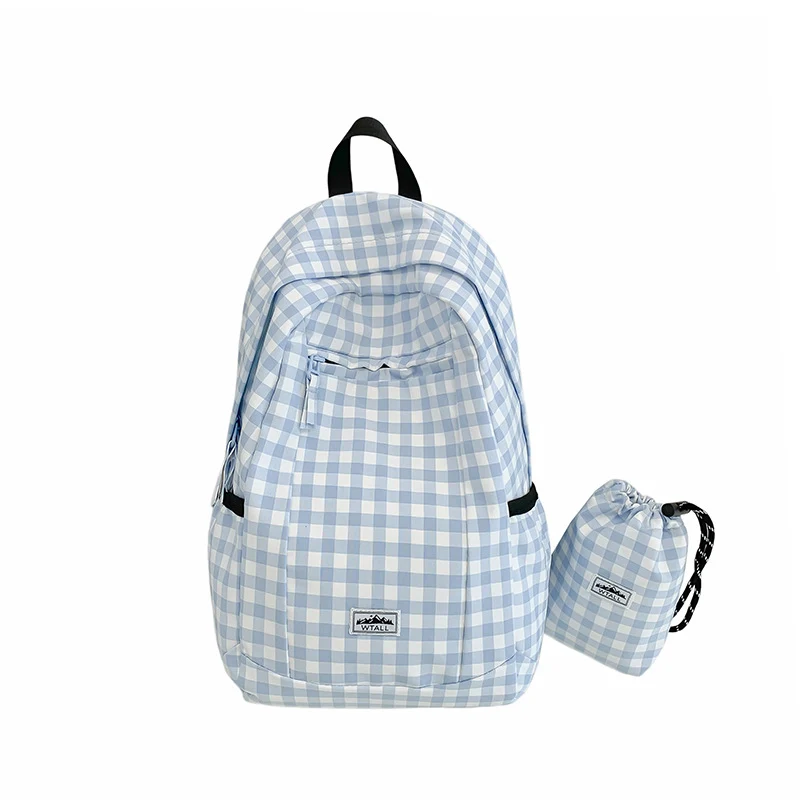 Lässiger karierter Schulrucksack Skanto
