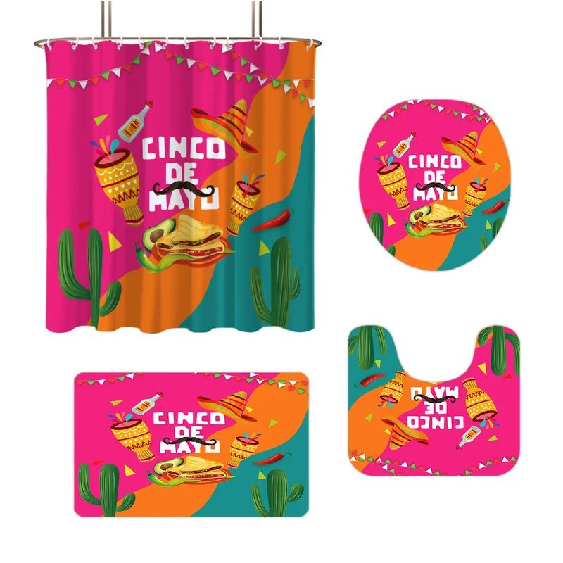 Komplettes Badezimmer-Set im Cinco de Mayo-Design Skanto