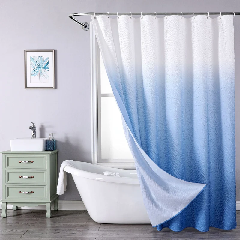 Duschvorhang mit strukturiertem Blattmotiv Skanto