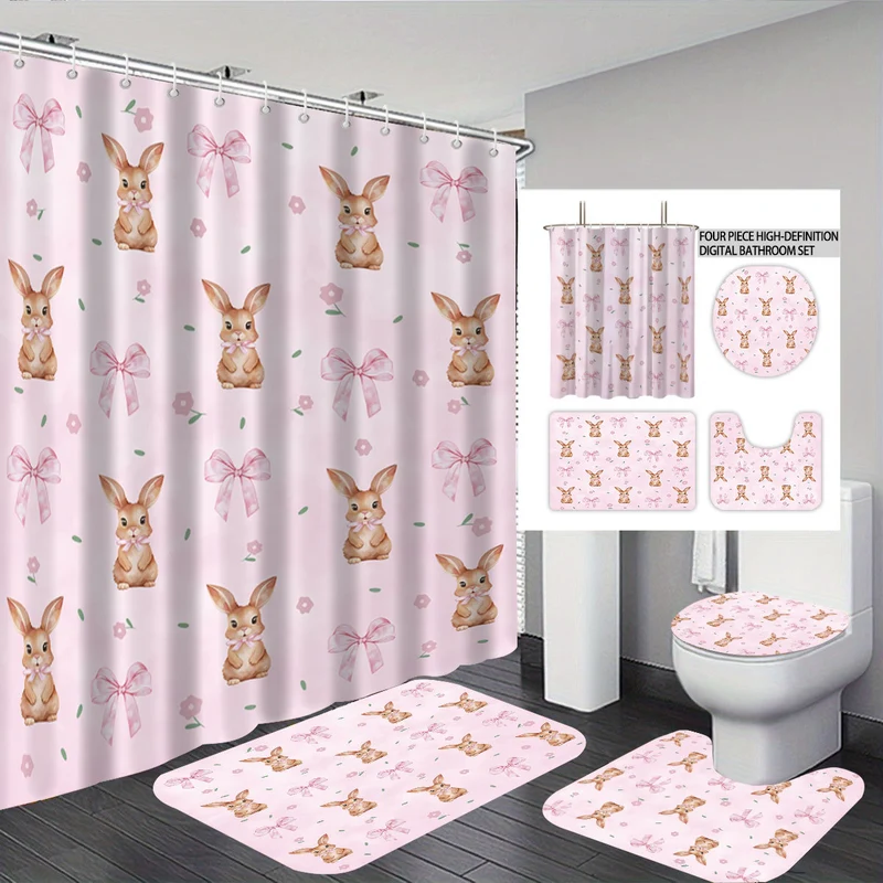 Digitales Badezimmer-Deko-Set im Hasen-Design Skanto
