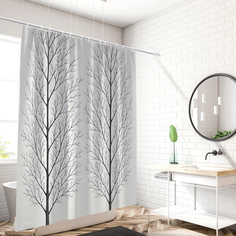 Duschvorhang mit künstlerischem Baumdesign Skanto