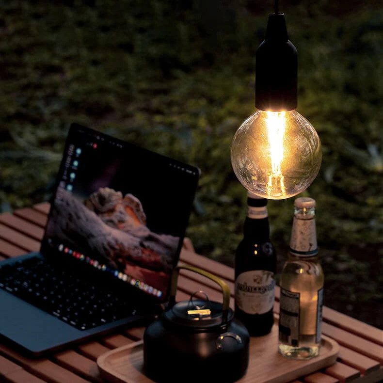 Retro Tragbare Wasserdichte Holzkegel Batterie USB 1-Licht Camping Outdoor Lampe | Skanto