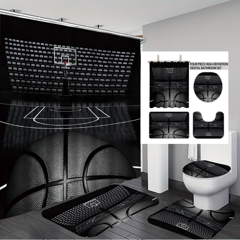 High-Definition Badezimmer-Deko-Set Skanto mit Basketball-Thema
