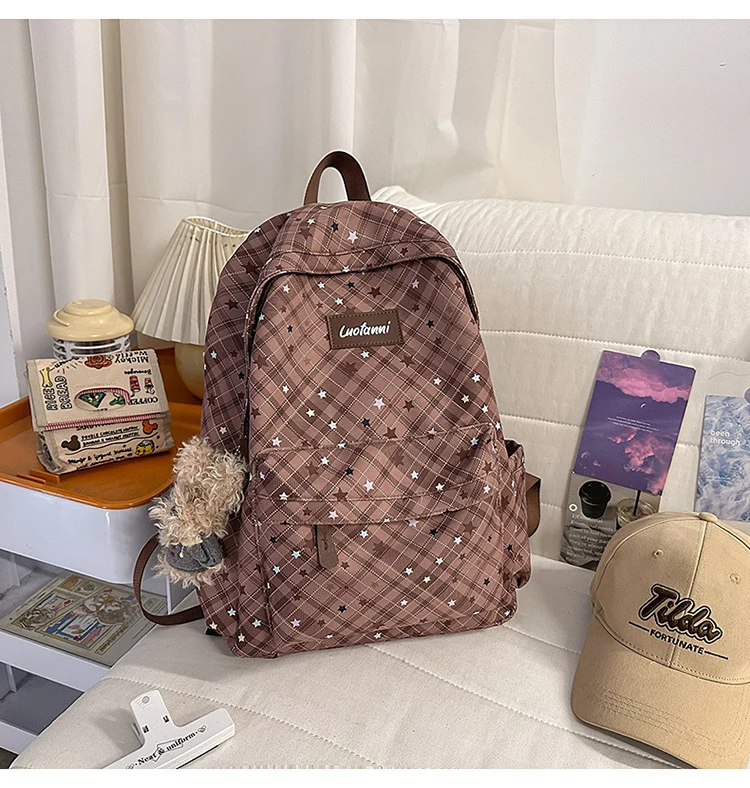 Stilvoller karierter Rucksack Skanto