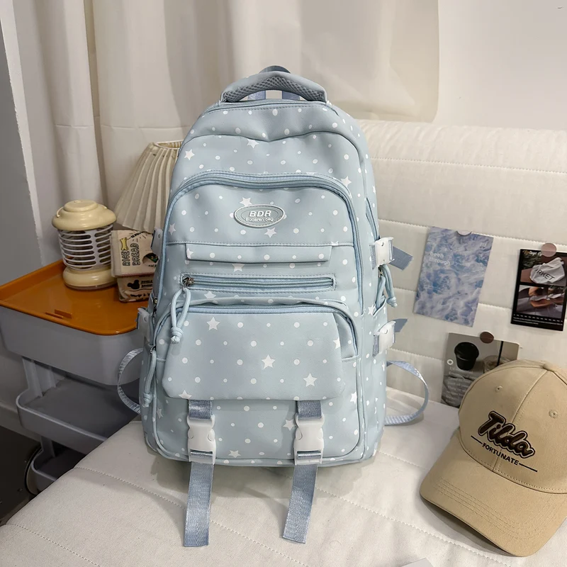 Rucksack Skanto mit Sternenmuster und mehreren Fächern