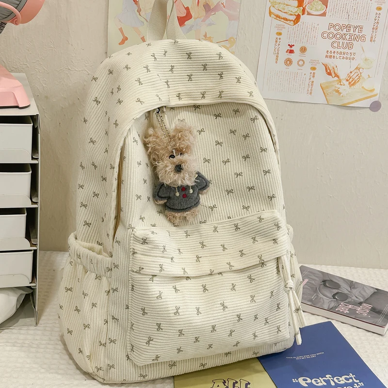 Niedlicher Cord-Rucksack mit Schleife Skanto