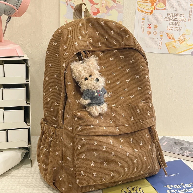 Niedlicher Cord-Rucksack mit Schleife Skanto