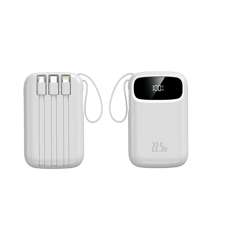 Tragbare Powerbank mit integrierten Ladeanschlüssen Skanto
