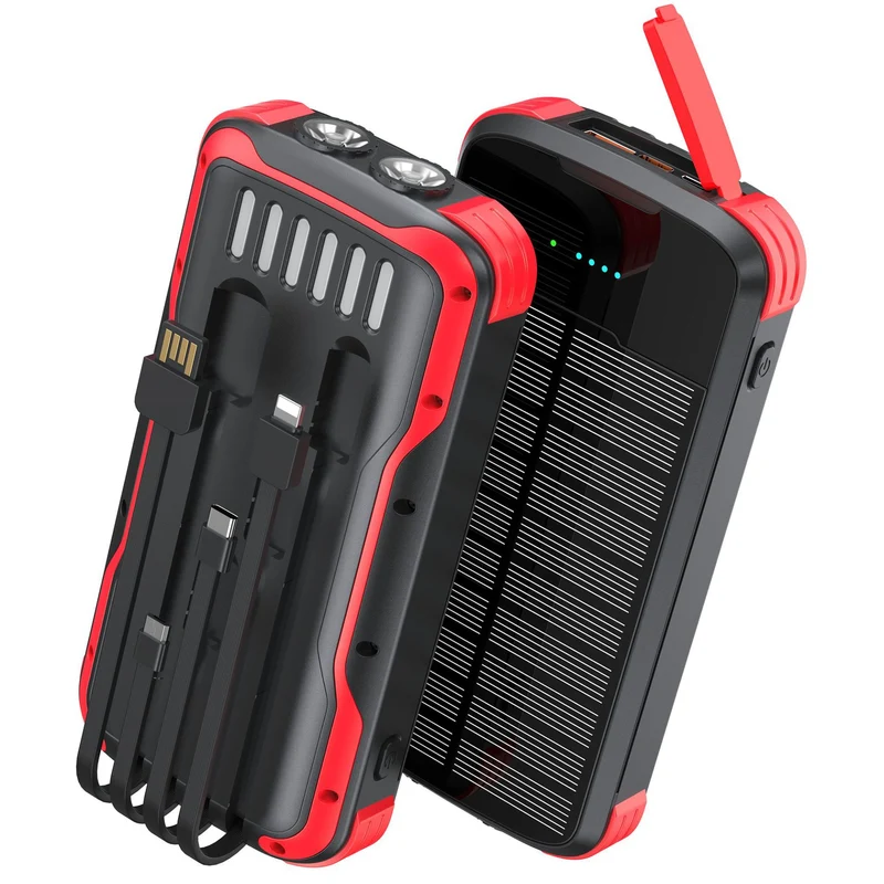 Tragbare Solar Powerbank mit multifunktionalen Ladeanschlüssen Skanto