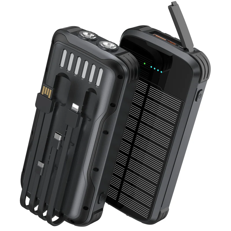 Tragbare Solar Powerbank mit multifunktionalen Ladeanschlüssen Skanto