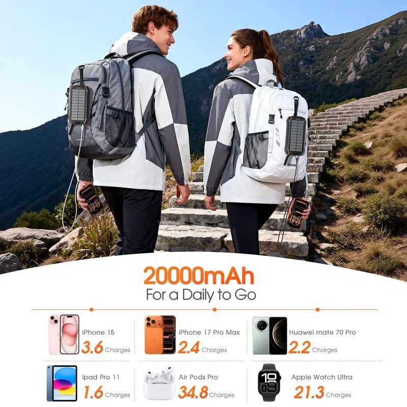 Robuste Solar Powerbank mit Schnellladefunktion und integriertem LED-Licht Skanto