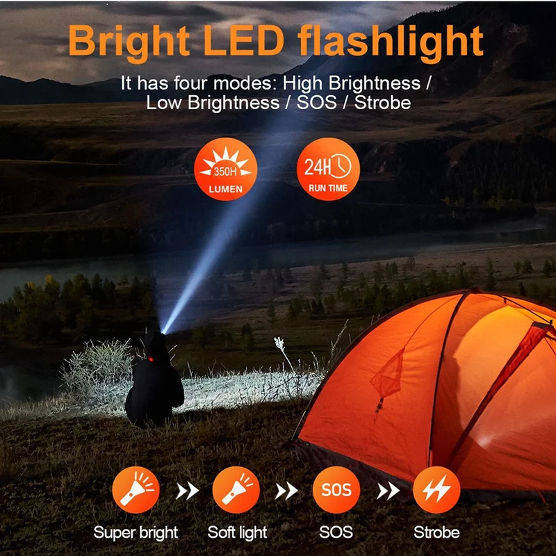 Robuste Solar-Powerbank mit LED-Taschenlampe Skanto