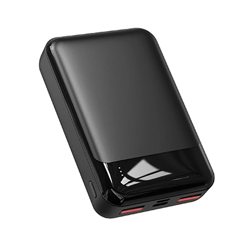 Schlanke Powerbank mit mehreren Ladeanschlüssen und LED-Display Skanto