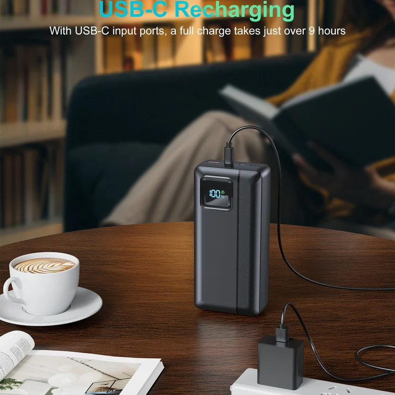 Powerbank mit integriertem Ladekabel und LED-Anzeige Skanto