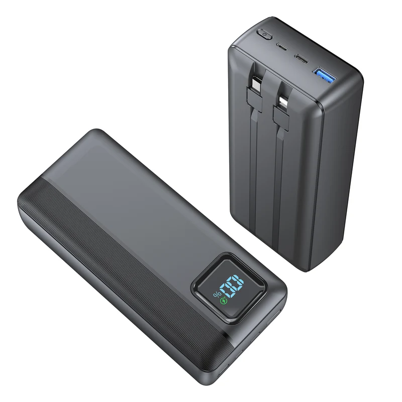 Powerbank mit integriertem Ladekabel und LED-Anzeige Skanto