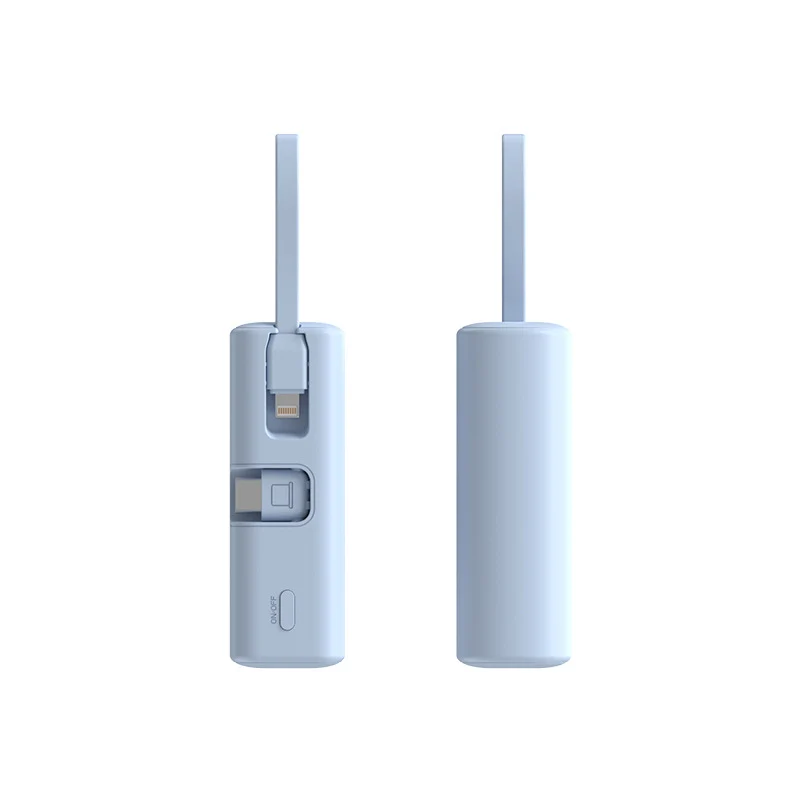 Kompakte Powerbank mit integriertem Ladekabel und LED-Anzeige Skanto