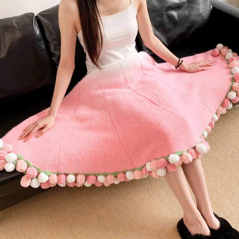 Poncho mit farbenfrohem Pompon-Detail Skanto