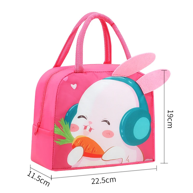 Isolierte Kinderhandtasche mit niedlichem Hasen-Motiv Skanto