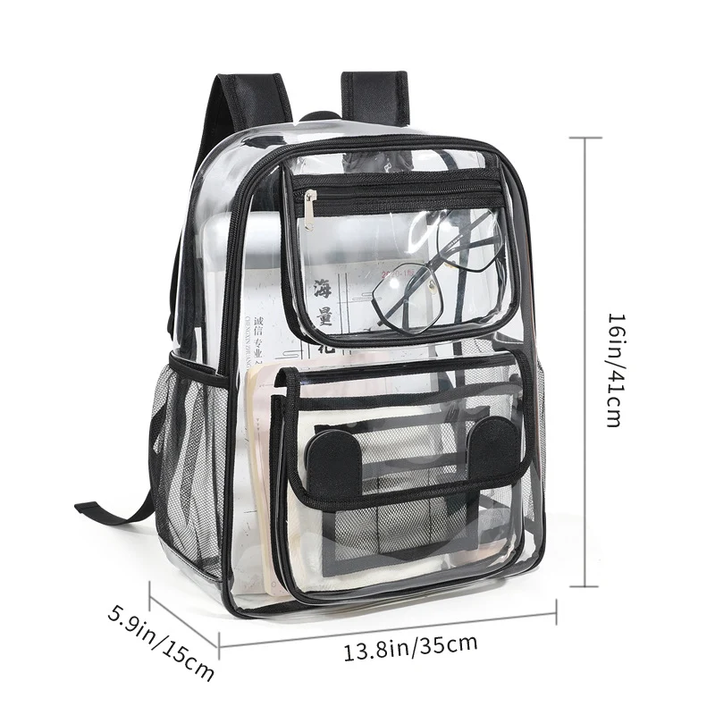 Transparenter Rucksack mit mehreren Taschen Skanto