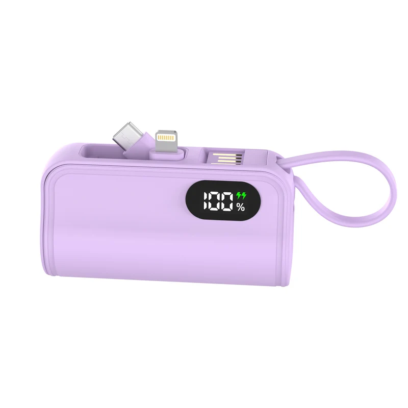Kompakte Powerbank mit integriertem Ladekabel Skanto
