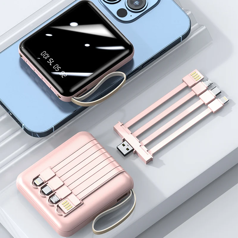 Multifunktionale Powerbank mit integriertem Ladekabel Skanto