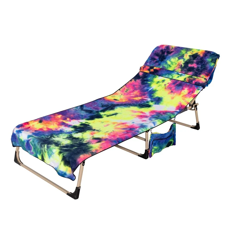 Liegestuhlkissen mit farbenfrohem Tie-Dye-Muster Skanto