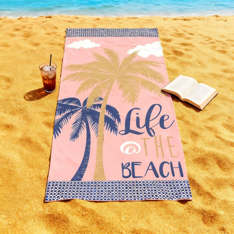 Strandtuch mit tropischem Palmenblattmuster Skanto