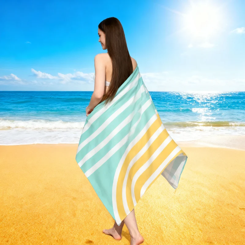 Großes und weiches Strandtuch mit Streifenstruktur Skanto
