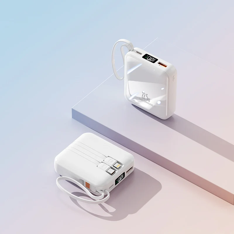 Faltbare Powerbank mit integriertem Kabel Skanto
