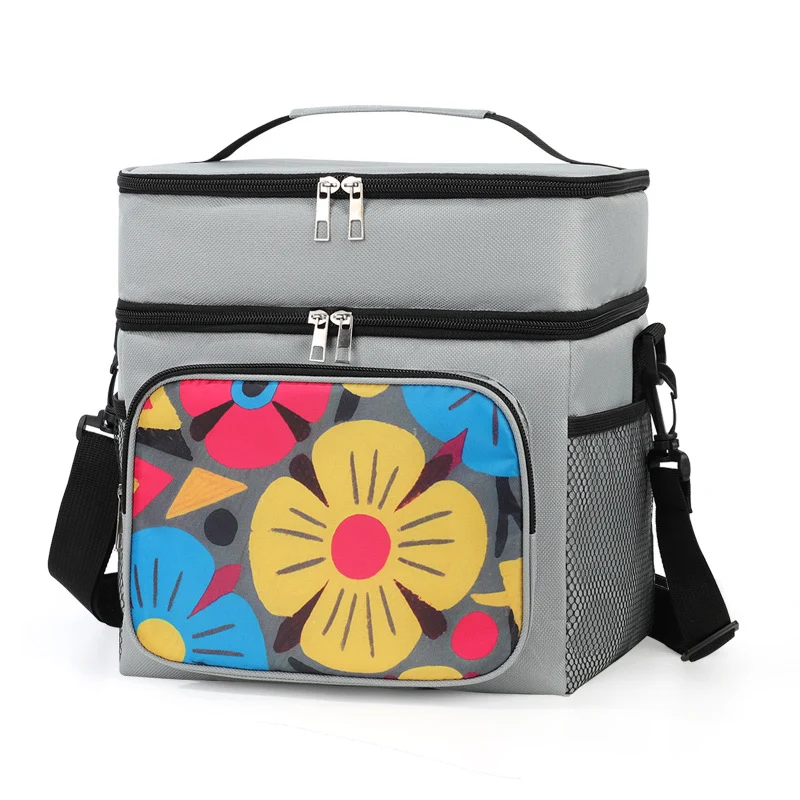 Isolierte Picknick-Kühltasche mit stilvollem Blumenmuster Skanto