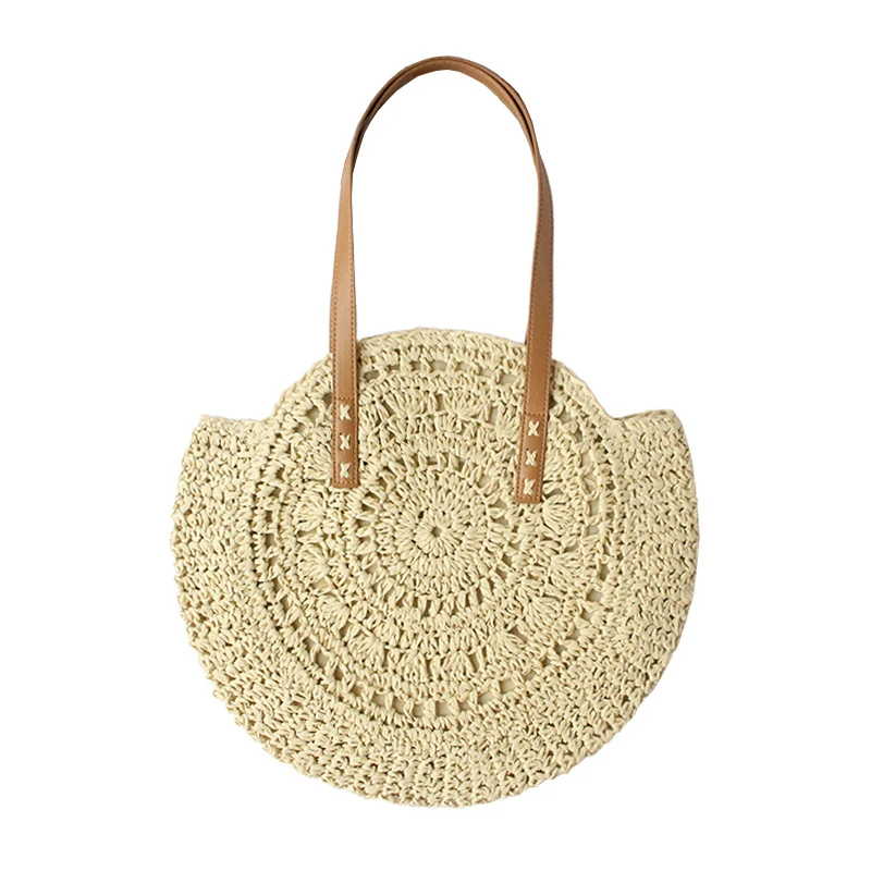 Runde gewebte Strandtasche Skanto