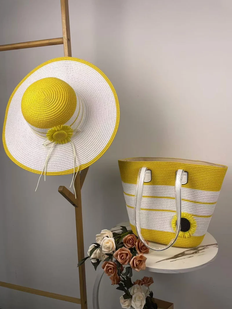 Elegante Strandtasche mit passendem Sonnenhut Skanto