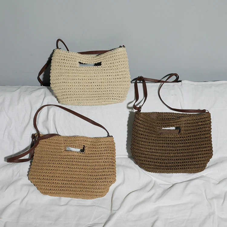 Handtasche aus Naturbaumwolle mit Ledergriffen Skanto