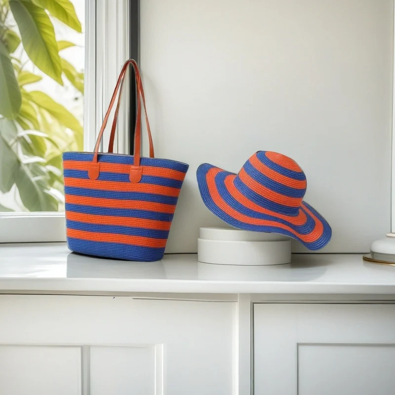 Strandtasche mit bunten Streifen Skanto